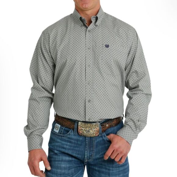 CINCH Geometric Print Button Down Western Shirt Gray Size Medium - Picture 1 of 10